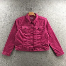 GAP 1969 Corduroy Lilly Flap Jacket Womens XXL Pink Cotton Blend Long Sleeve