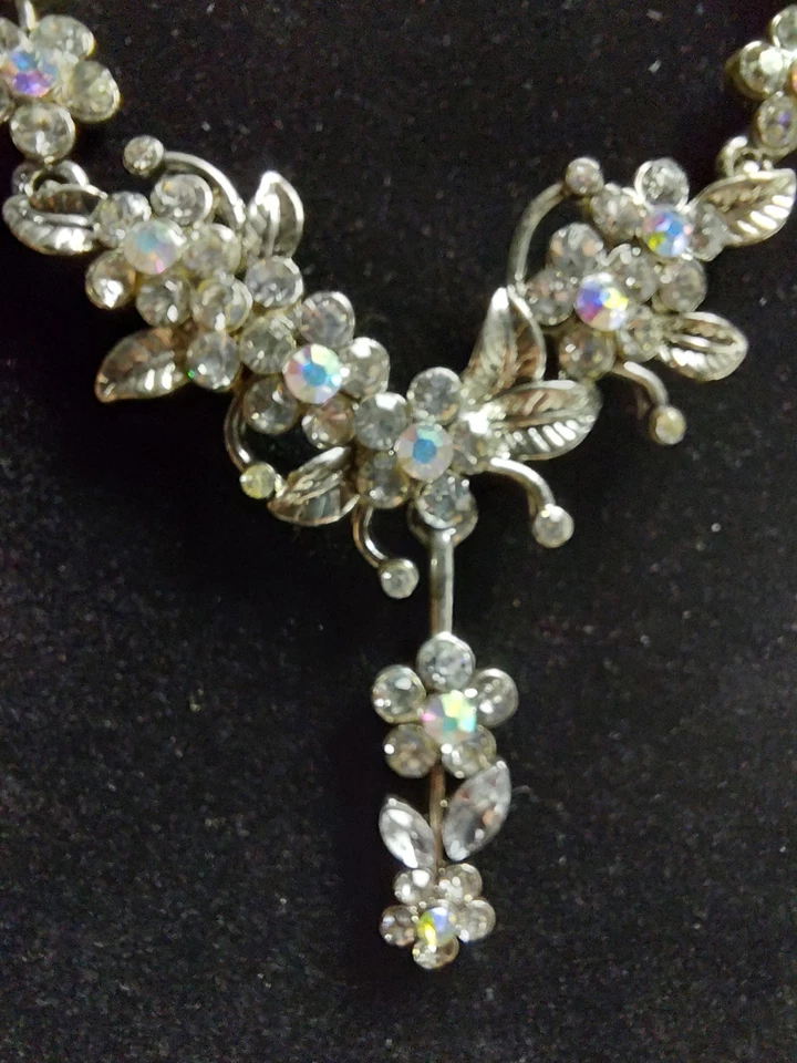 Butler & Wilson silvertone and AB and Clear Crystal Necklace - Image 3 of 4