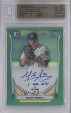 2014 Bowman Prospect Chrome Green Refractor 67/75 Mark Appel BGS 9.5 Auto 2u8