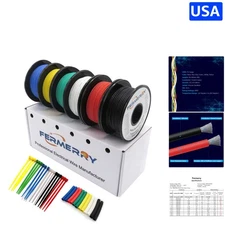 Versatile 16 Gauge Silicone Wiring Kit - 5ft Spools in 6 Colors with Accessories