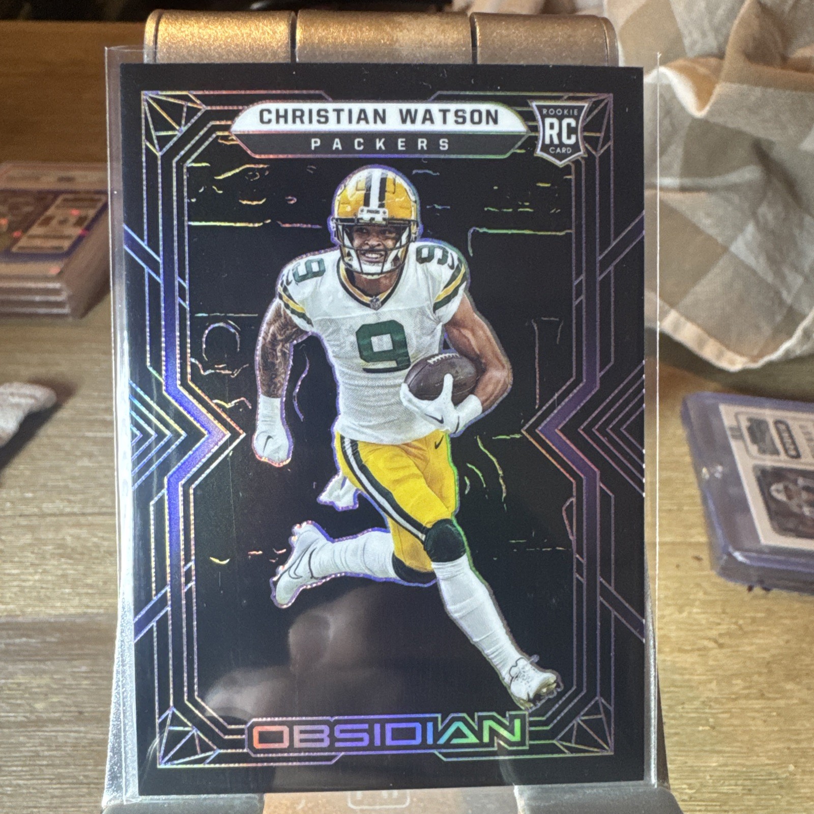 2022 Obsidian Christian Watson Rookie RC Purple Etch /100 Packers #120