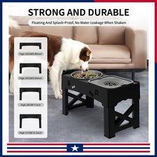 Elevated Pet Dog Bowls Slow Feeder, Food Water Bowls, Adjustable Raised Dog Bowl