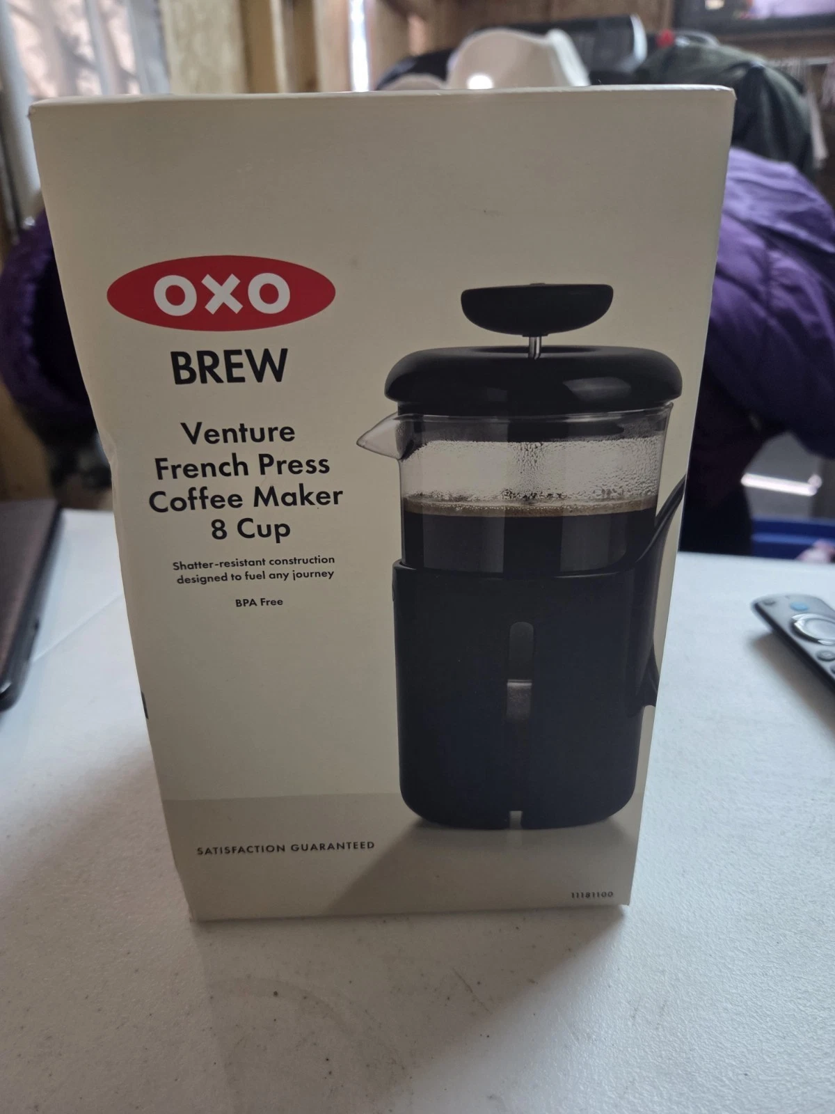 OXO BREW Venture Shatter-Resistant-Travel French Press – 8 Cup, Black