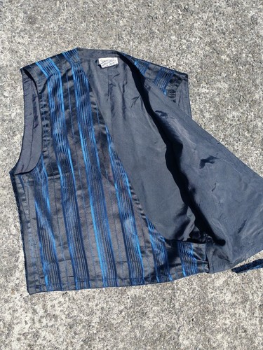 Vintage Gianni Versace 80-90s Pure Silk Sheer Striped Vest Made In Italy Archive - Picture 5 of 15