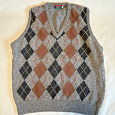 Vintage Irish Lambswool Argyle Sweater Vest Woman’s  Size XL