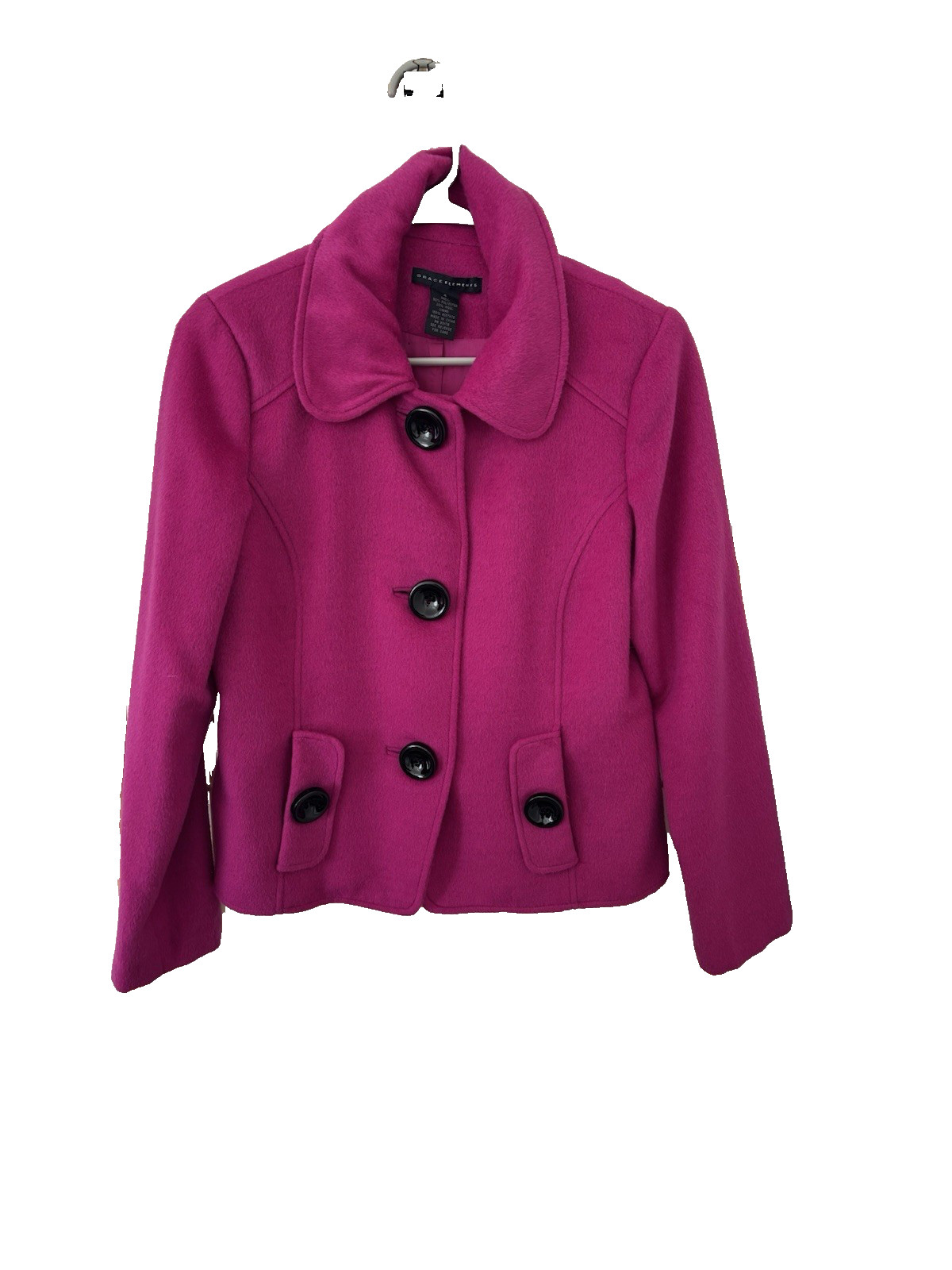 Grace Elements Chic Raspberry Pink Wool Blend But… - image 1