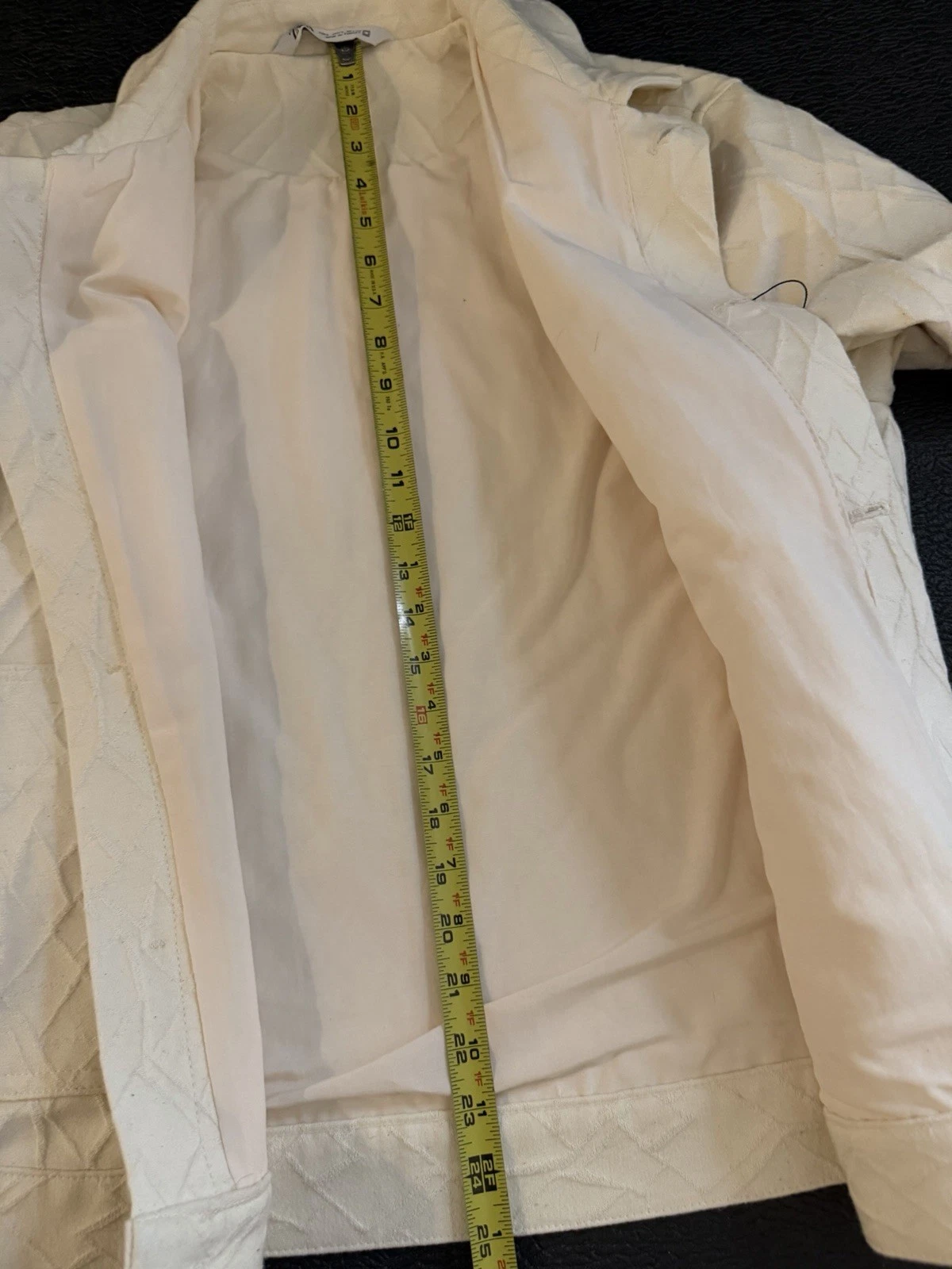 Zara White/Cream Quilted Button-Front Collared Jacket w/ Pockets Men’s Size S image 7