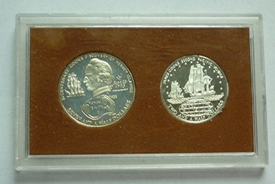 1973 COOK ISLANDS - OFFICIAL STERLING SILVER PROOF SET (2) - 1.8 Oz - RAM PKG