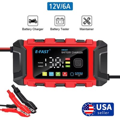 12V Smart Automatic Battery Charger Maintainer for Motorcycle Car Trickle Float