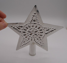 Punched Tin Star Tree Topper, 7 in with 1" tube