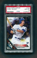 2016 TOPPS CHROME #150 COREY SEAGER LOS ANGELES DODGERS RC PSA 10 27294231