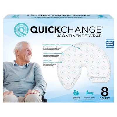 Male Maximum Absorbency Incontinence Wrap, One-Size, 8 Count