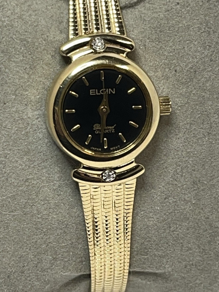 Stainless Steel Elgin Diamond Quartz Ladies Watch ELGIN Diamond