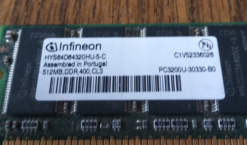 Infineon PC-3200 512 MB DIMM 400 MHz DDR SDRAM Memory (HYS64D64320HU-5-C) - Image 3 of 4