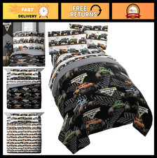 Monster Jam 4-Piece Twin Bed Set - Comforter  Sheet Set, Grave Digger  Megalod