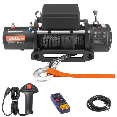 13500lbs Electric Winch 12V Synthetic Rope Car Winch with Wired Wireless Control
