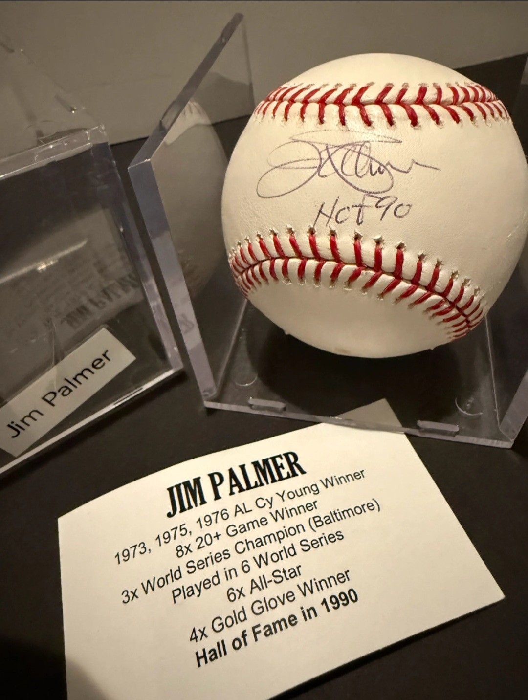 Jim Palmer Autographed Signed Baltimore Orioles "HOF 90" OML Baseball TriStar Hidden Treasures Hologram 