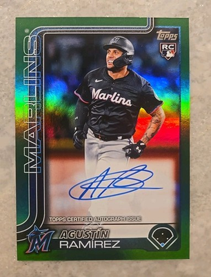 #ad 2025 Topps Update Agustin Ramirez Real One Auto Green Foil Parallel Rookie 99 $44.99