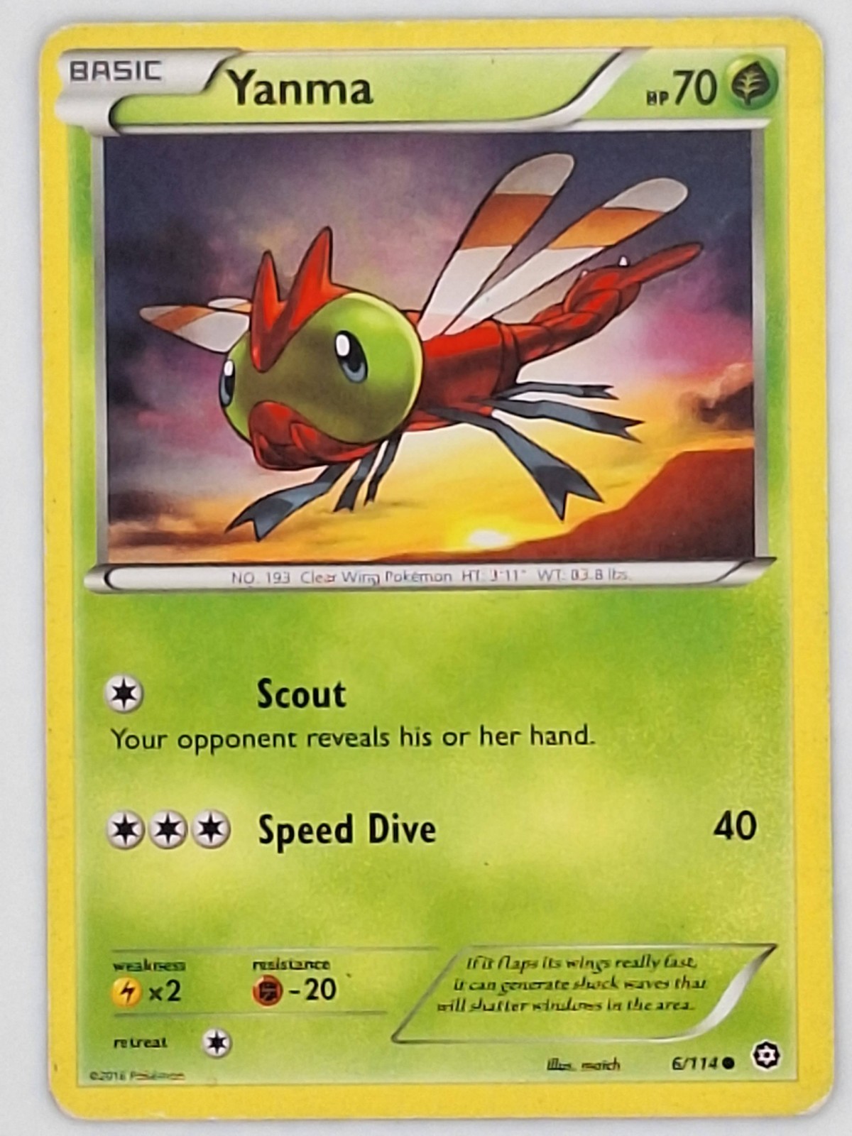Yanma 6/114 Pokemon - XY Steam Siege HP