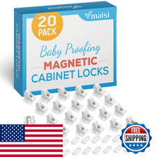 20 Pack Magnetic Cabinet Locks Baby Proofing - Vmaisi Children Proof Cupboard