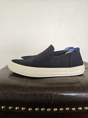 Rothys Black Blue Slip On Super Comfy City Smart Casual Flats Shoes Sz 8.5