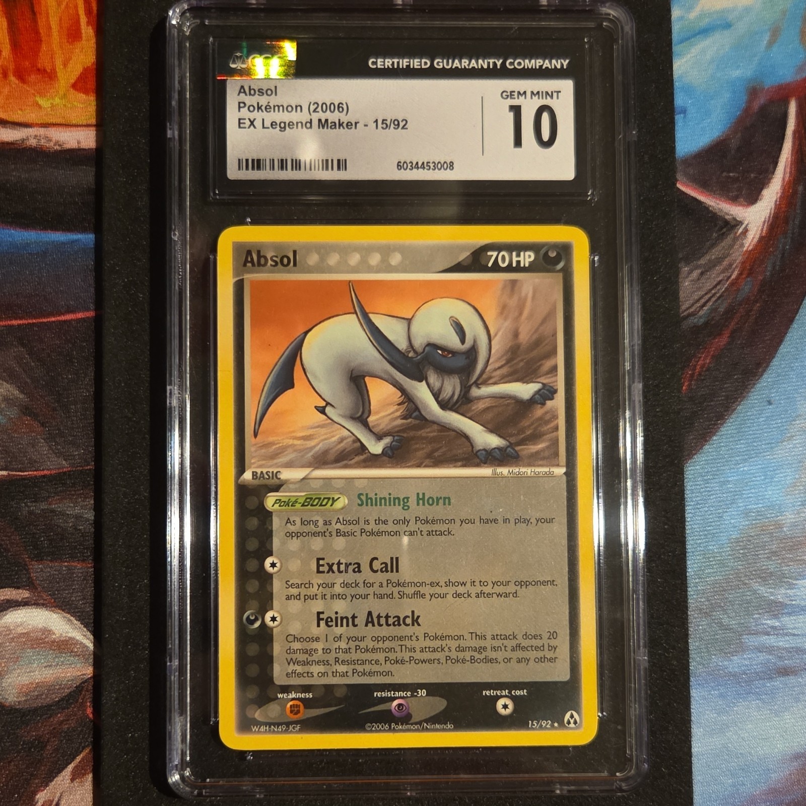 Pokémon Absol EX Legend Maker 15/92 CGC 10 Basic 70 HP 2006 TCG Card