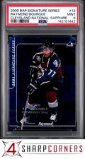 2000 BAP SIGNATURE SER CLEVELAND NATIONAL SAPPHIRE #13 RAYMOND BOURQUE /10 PSA 9