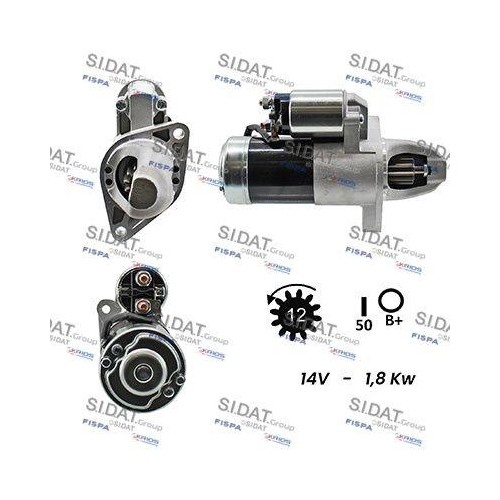 Démarreur Sidat S12MH0164A2 pièce de rechange moteur Mercedes Smart