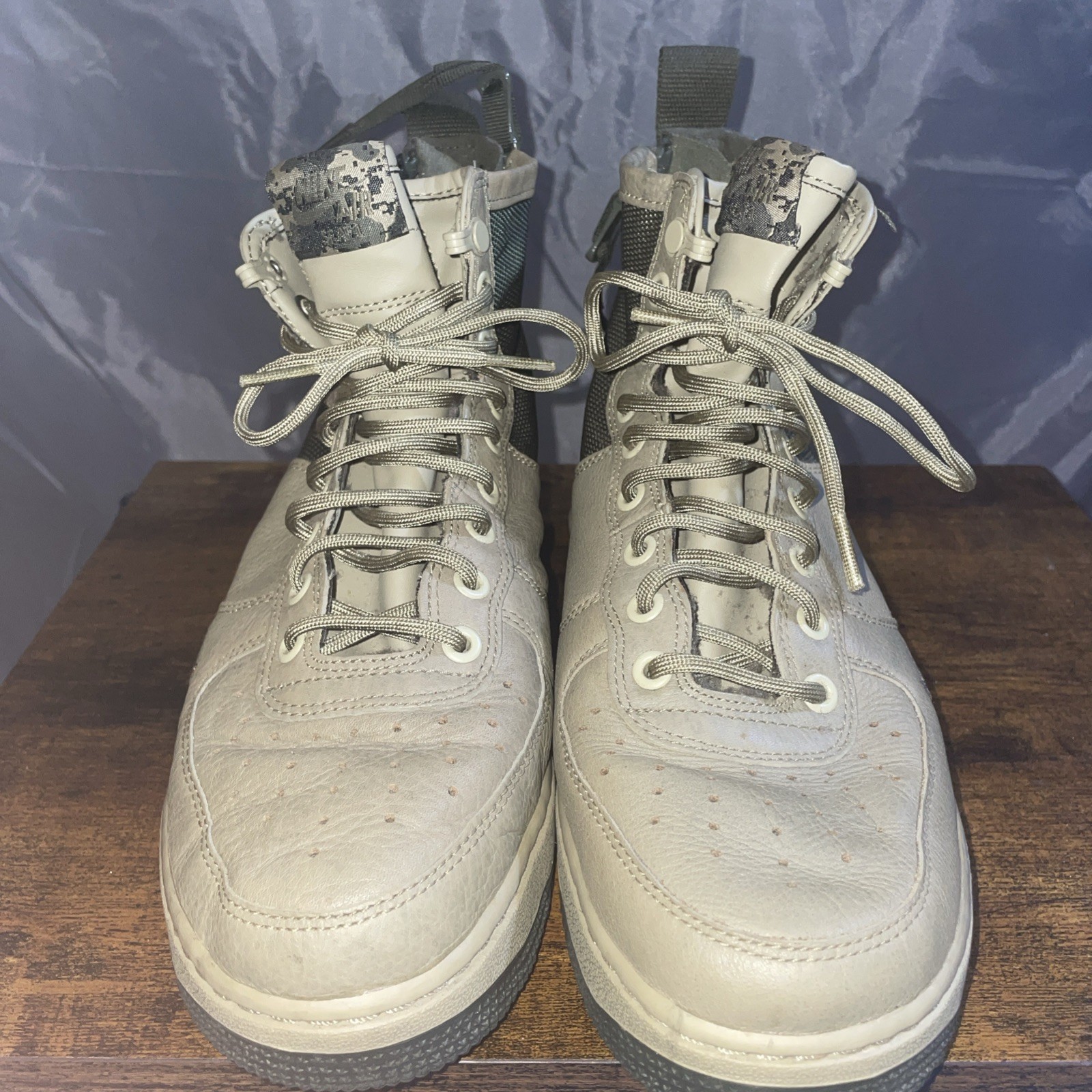 SAOLA Nike SF Air Force 1 Mid Scarpe Uomo 8 Funghi Verde Pelle Retro Zip Sneakers