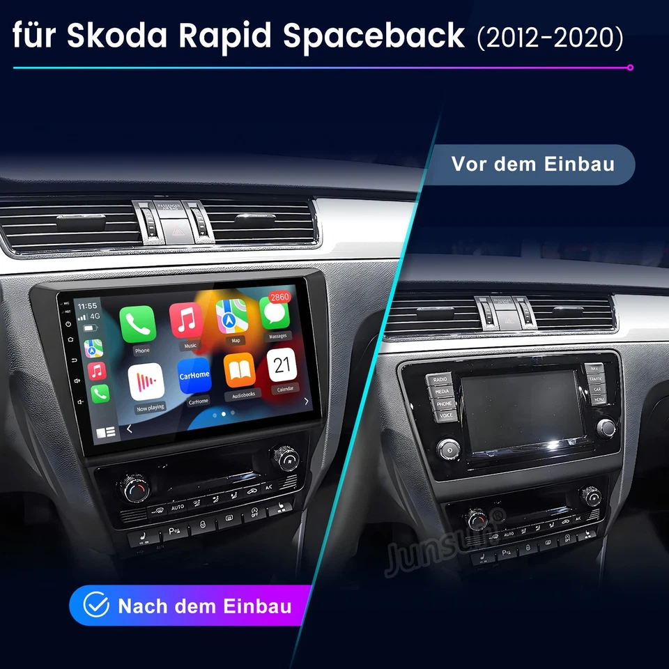 Android 14 Autoradio Für Skoda Rapid Spaceback 2012-2020 Carplay GPS Navi 1+32G - Bild 2 von 4