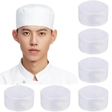 6 PCS Unisex Vent Chef Hats Adjustable Kitchen Cooking Caps Breathable Mesh