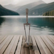 Vintage 28" Brass Fireplace Tongs Fireplace Tool Lifting Tongs