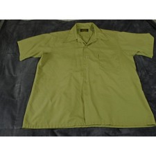 Vintage Sears Perma Prest Mens M Short Sleeve Button Down Shirt Lime Green 5589