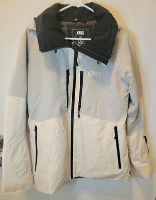 Picture Organic Sygna Insulated Ski Snow Jacket Womens Size L in Khaki/Grey