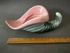 MCM HULL POTTERY PINK BLUE GREEN GLAZED CORNUCOPIA VASE PLANTER #64 VINTAGE