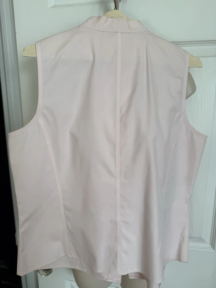 Top Jones New York Platinum para mujer sin mangas rosa cuello algodón talla 14” Foto 2 de 4