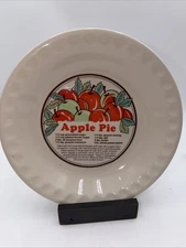 Vintage Sunnycraft Hand Crafted Apple Pie Plate Dish With Recipe 11011