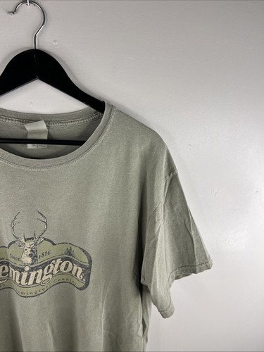 Vintage Remington T-shirt Adult Large Green S/S Graphic Hunting Gun Men B74 - Picture 3 of 11