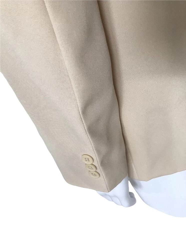 DUKE HABAND Mens Size 44S Beige Vintage Two Button Blazer Jacket Sport Coat - Image 4 of 4