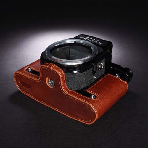 Vintage Genuine Real Leather Half Camera Case Bag Cover For Pentax 67/6X7/67 TTL - Picture 16 of 21