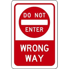 Do Not Enter Wrong Way Aluminum Metal Sign 8" x 12" Street and Safety Sign 