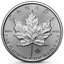 2024 1 oz 9995 Fine Platinum Canadian Maple Leaf $50 Coin BU