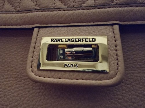 Karl Lagerfeld Paris quilted pattern Shoulder Bag with chain strap - Picture 5 of 7