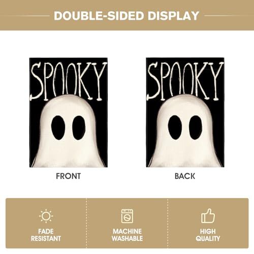 Halloween Ghost Garden Flag 12x18 Inch Double Sided Garden Size-12 x 18" - Bild 6 von 6