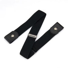 Canvas Adjustable Elastic Waist Band Invisible Belt Buckle-Free Belts for Women