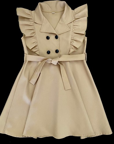Beautiful Girls School Dress Jumper Uniform Size 7 Tan Beige