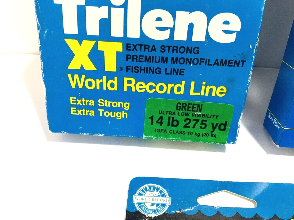 Lote de 7 líneas de pesca Berkley XT Trilene fuertes 6, 10, 12, 14 lb verde y transparente Foto 2 de 4