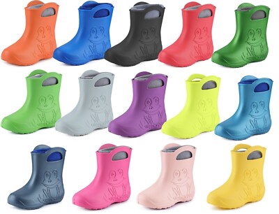 LADEHEID Gefütterte Gummistiefel Kinder Jungen Mädchen Regenschuhe EVA 22-35