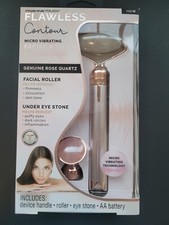 Finishing Touch Flawless Contour Vibrating Facial Roller and Massager - Rose