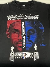 2011 NBA Finals Lebron Dirk Battle for Hardwood UNK Black T Shirt (M)